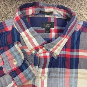 J Crew Oxford slim men’s medium long sleeve casual flannel button up shirt plaid